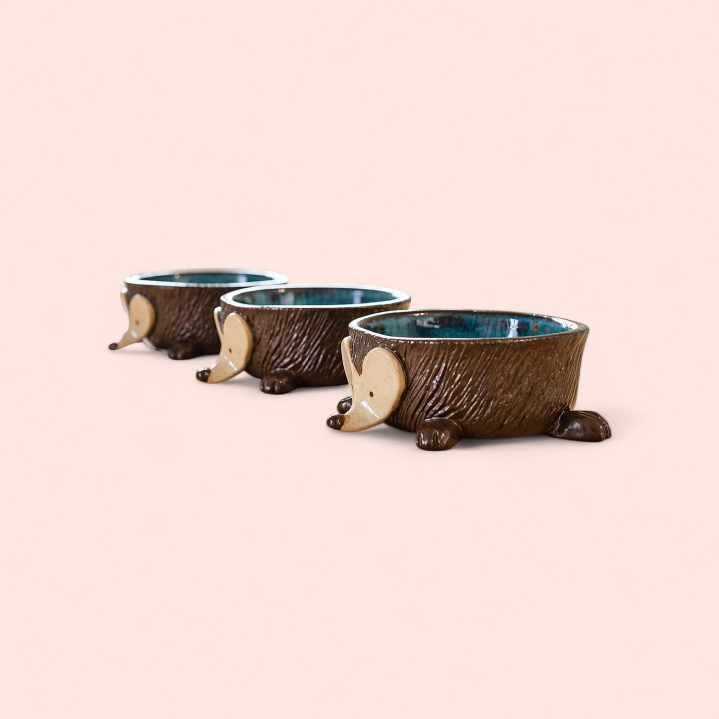 Handmade Ceramic Hedgehog Nesting Bowls (Set of 3)