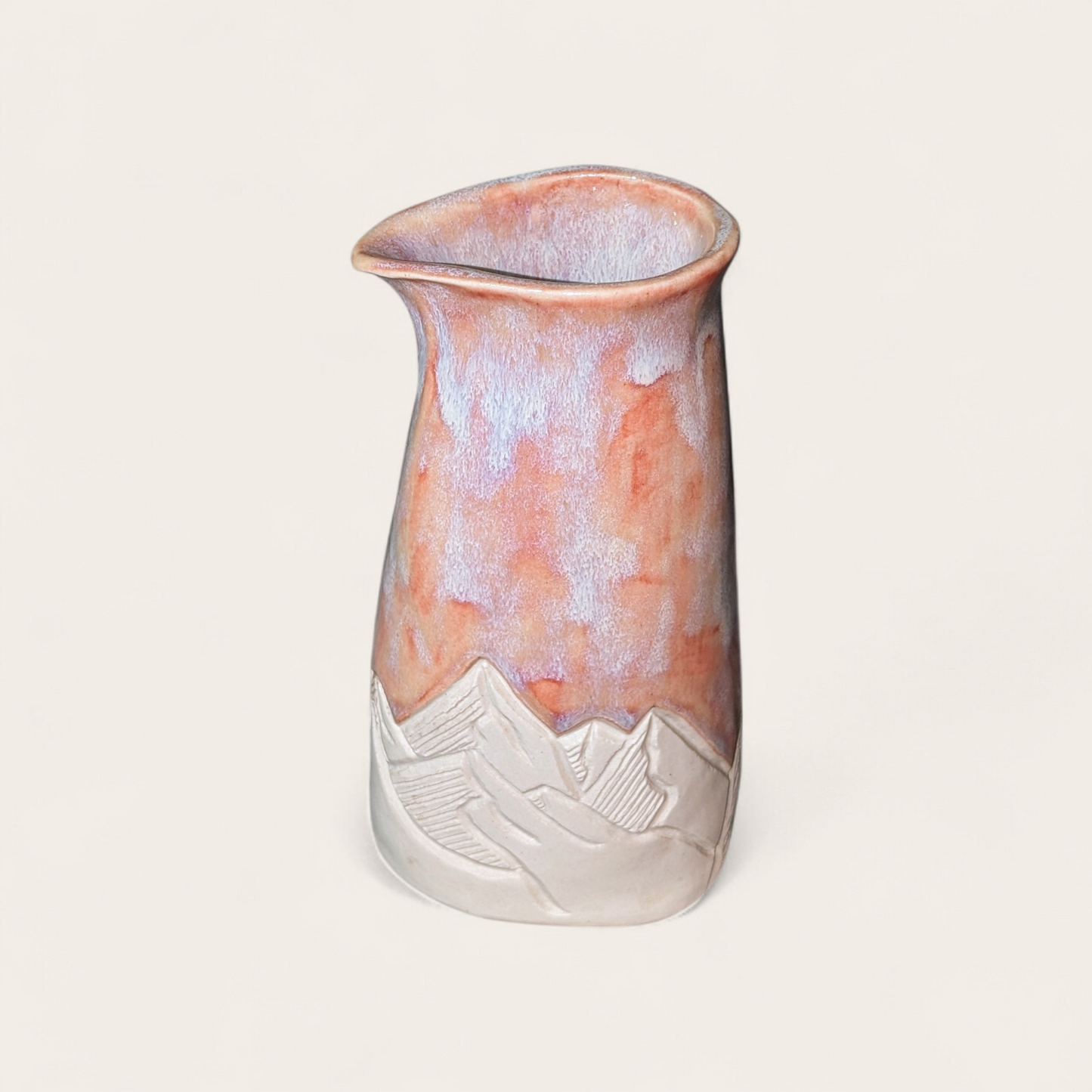 Alpine Sunset - Hand-Built Ceramic Mountain Vase