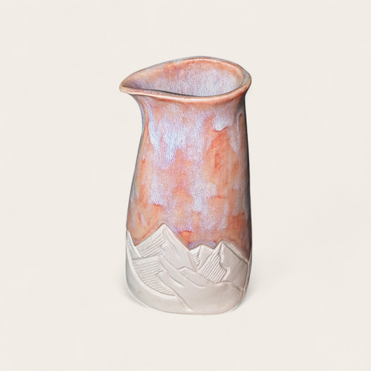 Alpine Sunset - Hand-Built Ceramic Mountain Vase