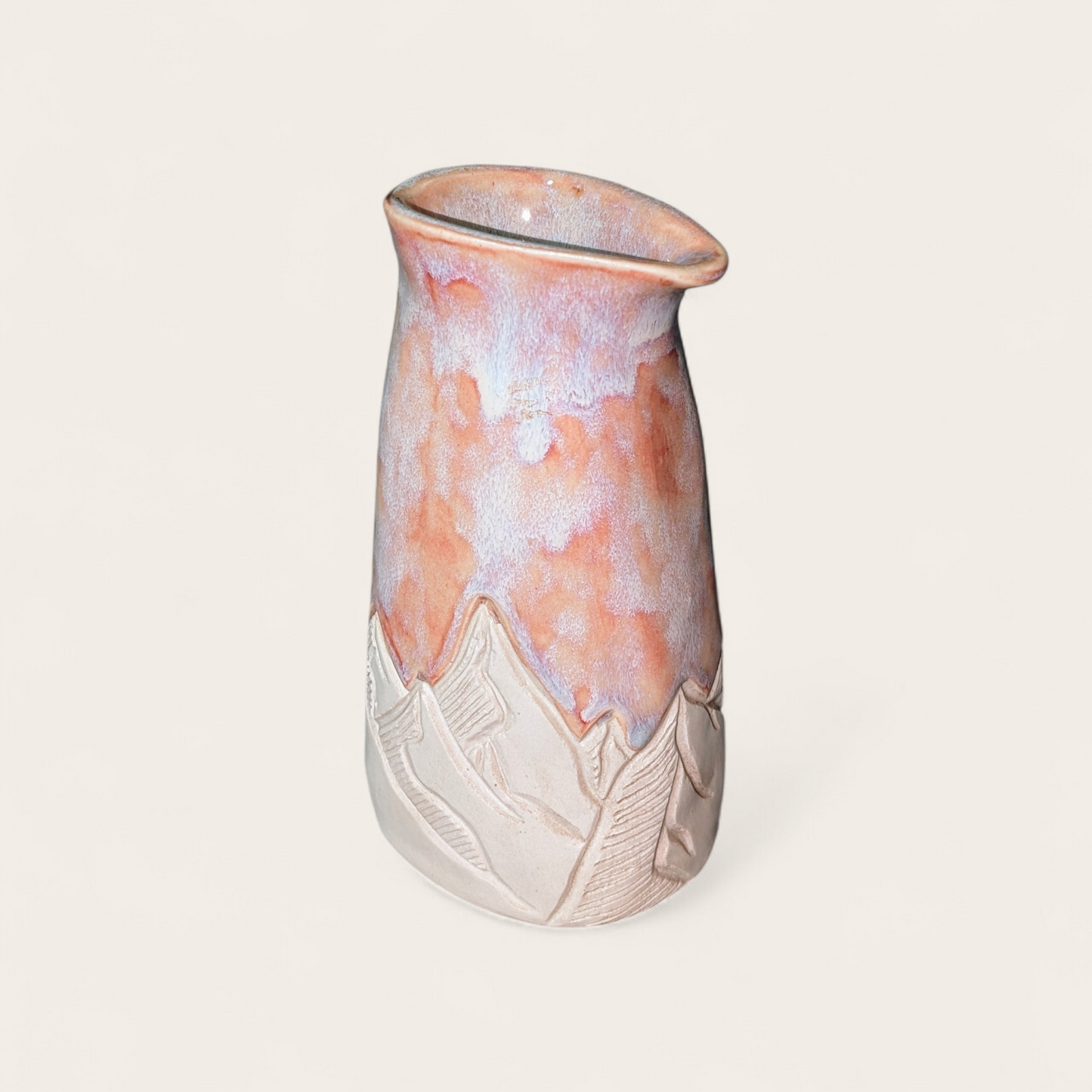 Alpine Sunset - Hand-Built Ceramic Mountain Vase
