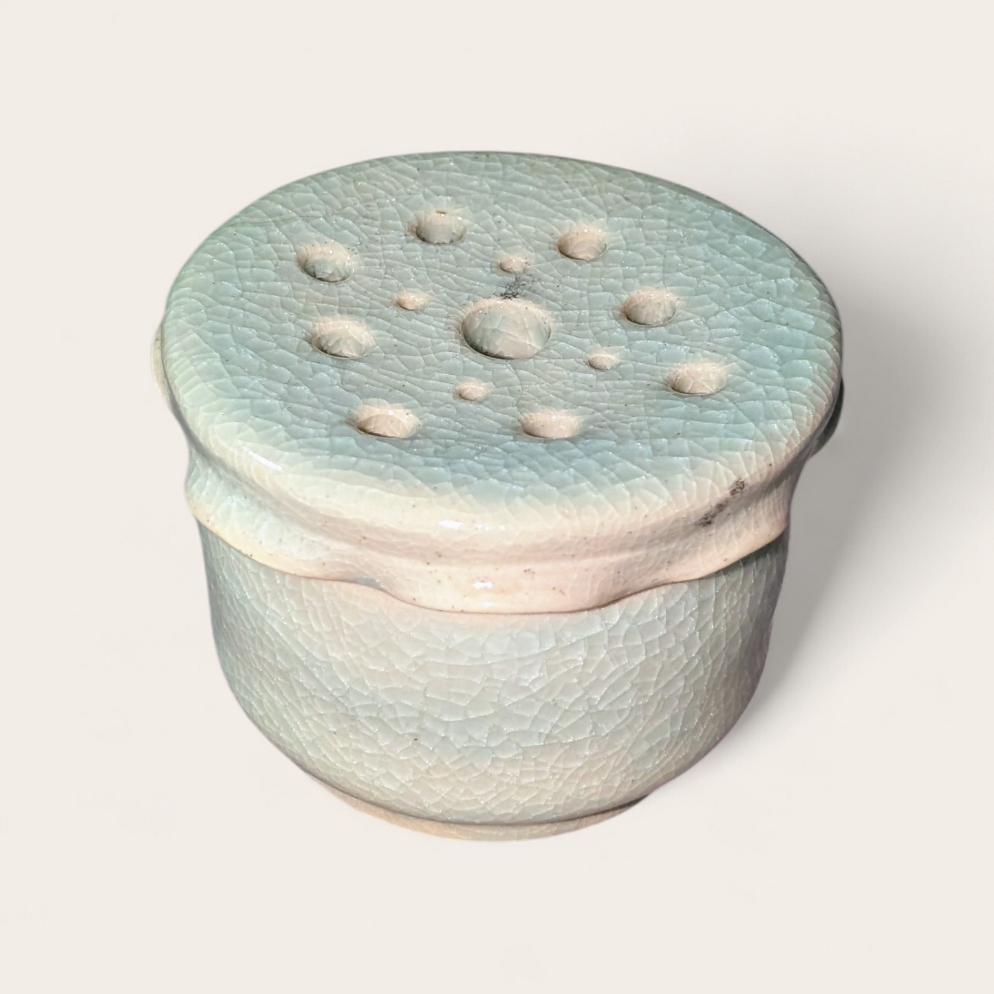 Crackle Glaze Ceramic Flower Frog Jar