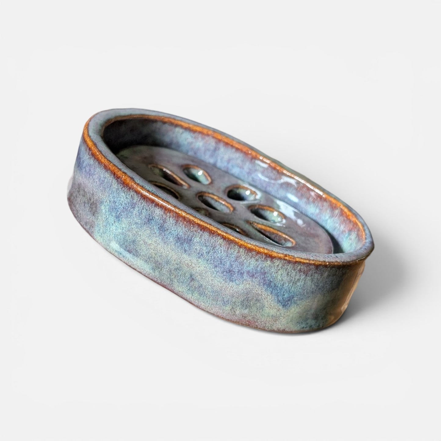 Two-Piece Drainage Sponge & Soap Dock - Earth & Moss Gloss