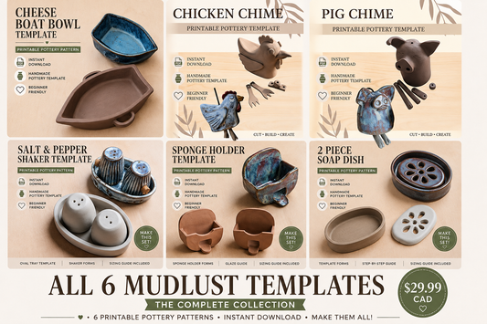 Mudlust Complete Pottery Template Bundle — All 6 Printable Templates