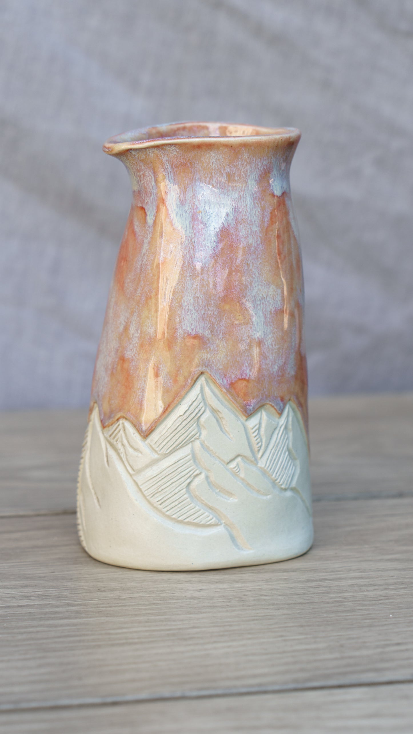 Alpine Sunset - Hand-Built Ceramic Mountain Vase