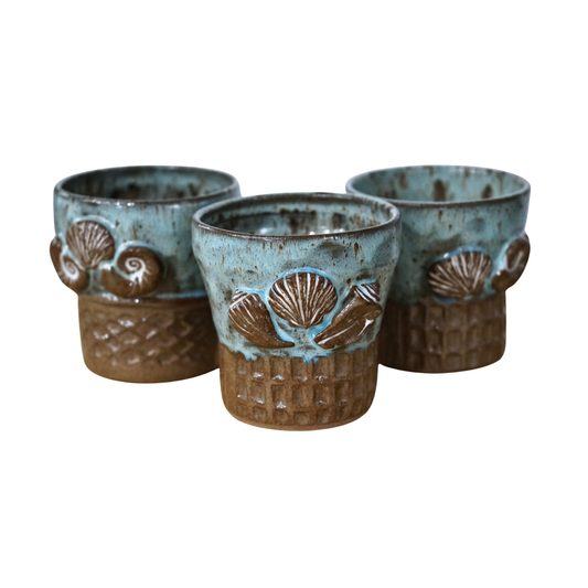 Seaside Sweets – Hand-Crafted Ceramic Ice Cream Dish Set of 3