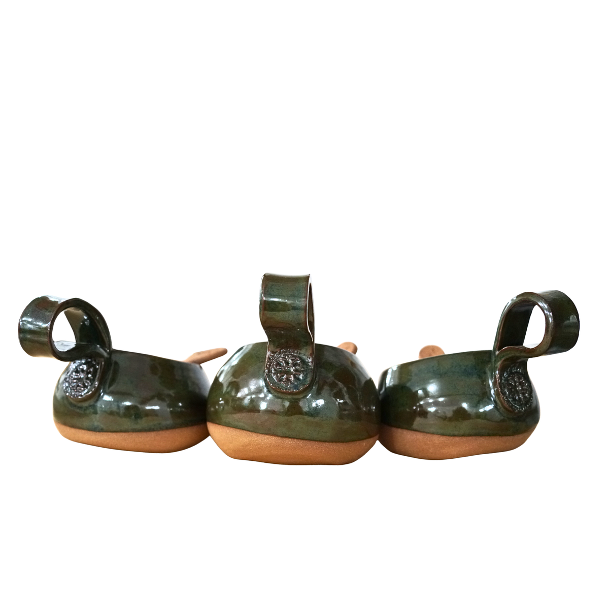 Verdant Hearth – Hand-Thrown Ceramic Salt Pig & Spoon Set