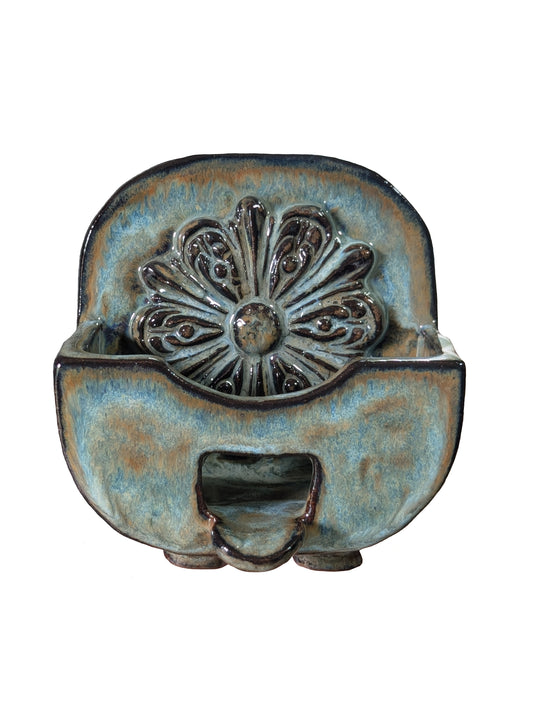 The OG Smiley Sponge Caddy - Carved Floral Earth & Moss