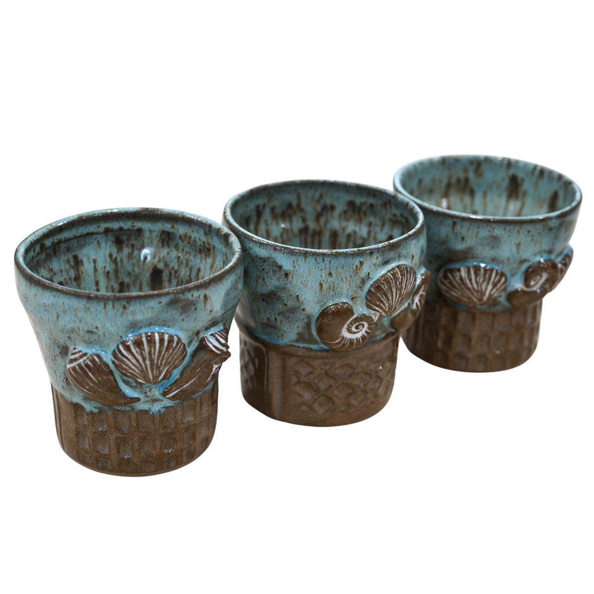 Seaside Sweets – Hand-Crafted Ceramic Ice Cream Dish Set of 3