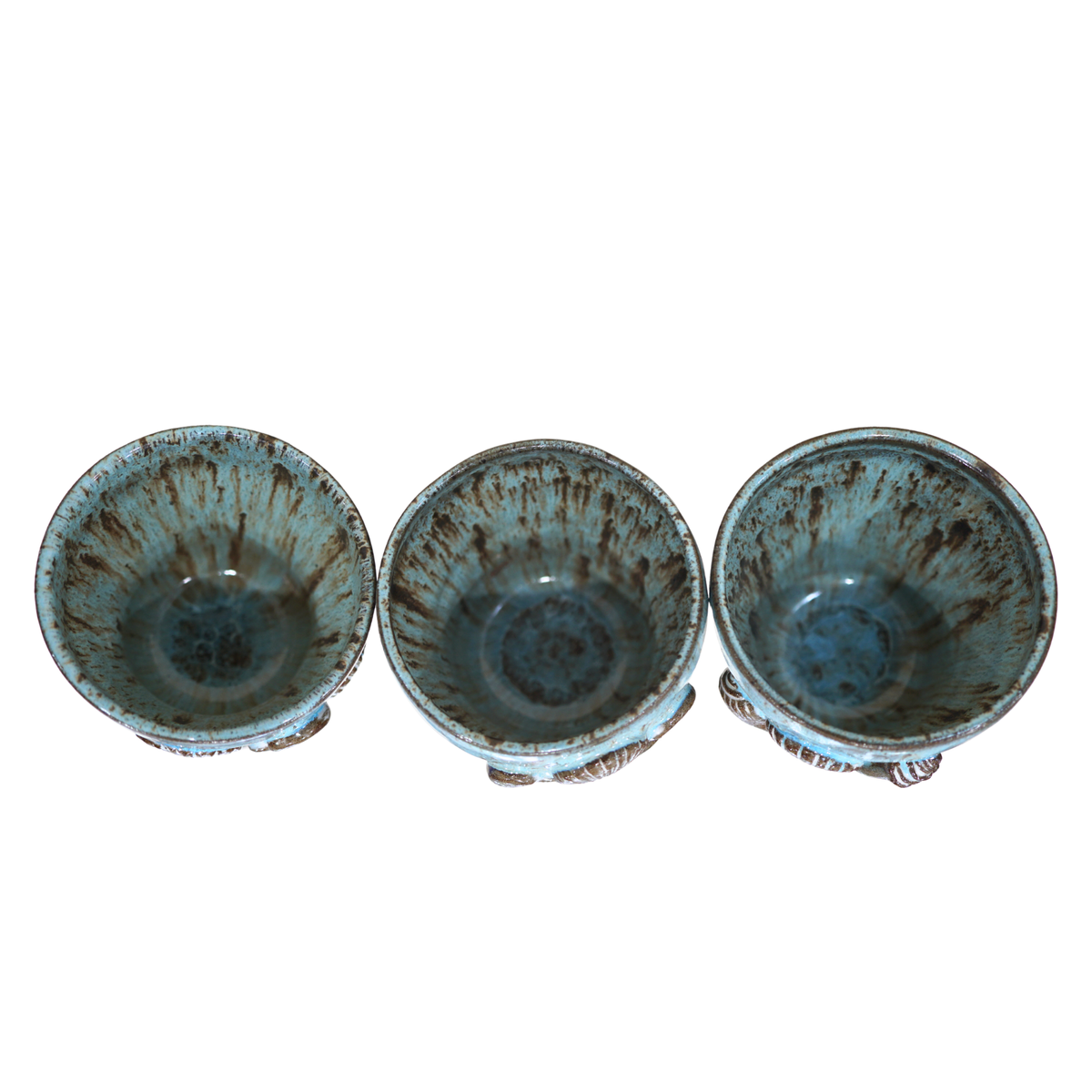 Seaside Sweets – Hand-Crafted Ceramic Ice Cream Dish Set of 3